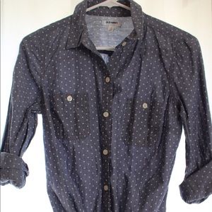 Old Navy Chambray with polka dots top